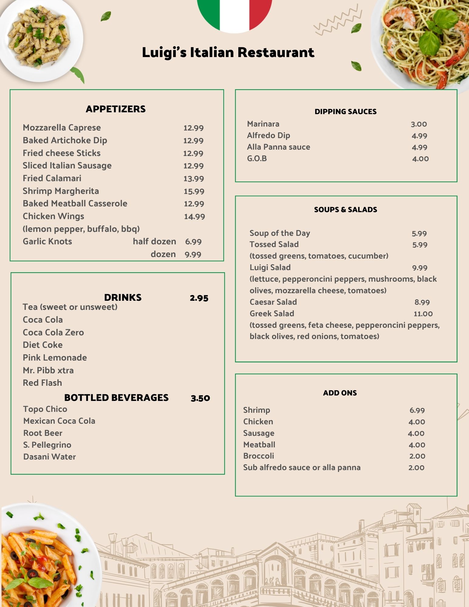 Luigi's Italian Restaurant dining
